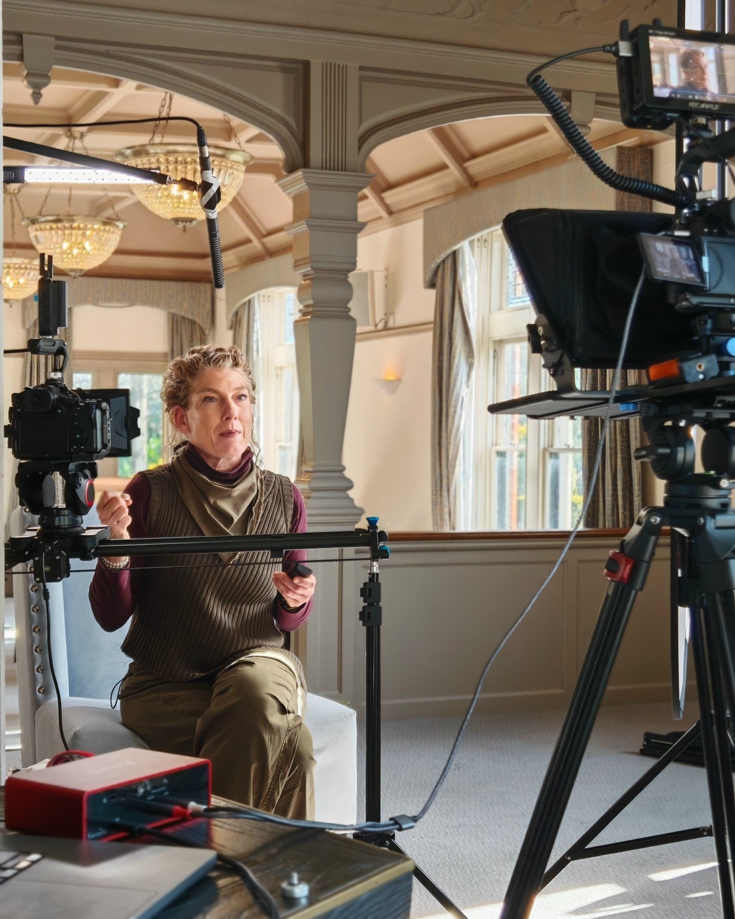 Behind the scenes interview setup for Newbold Connect